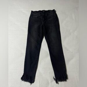 Judy Blue 9/27 (27x27) Skinny Fit Women's Jeans Black Denim Fray Hem Stretch